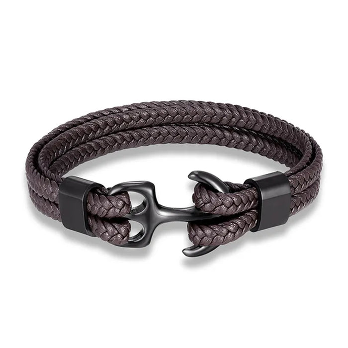 Anker Lederen Armband - nautisch geïnspireerd accessoire - superieur vakmanschap - huishoudmeester