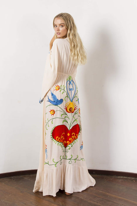 Boho Maxi Jurk - flatterende pasvorm - levendige bloemenprint - veelzijdige styling - huishoudmeester