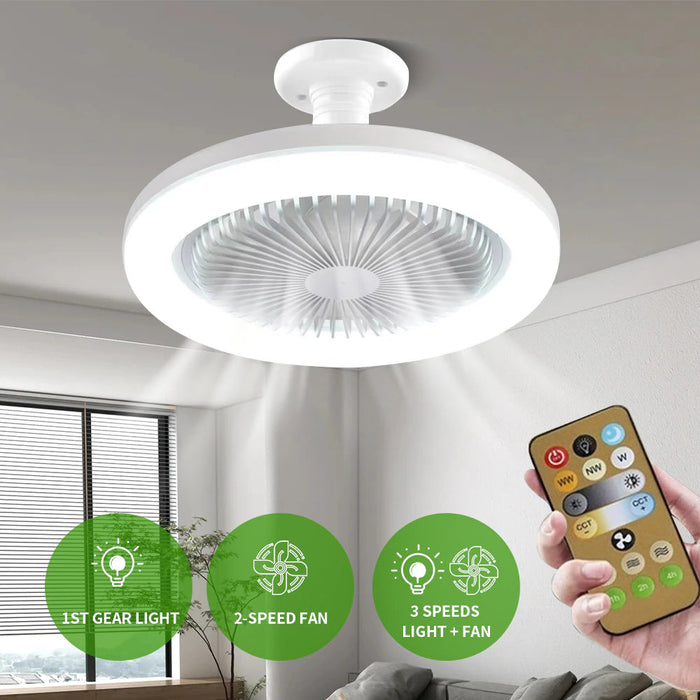 Smart LED Lichtventilator - efficiënte koeling met stille werking - aanpasbare verlichting - modern ontwerp - huishoudmeester