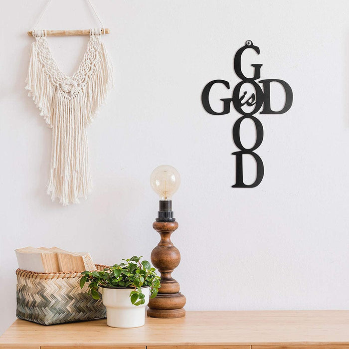 Handgemaakte "God Is Good" Metaalwanddecoratie - een dagelijkse herinnering aan Gods liefde en aanwezigheid in je leven - huishoudmeester