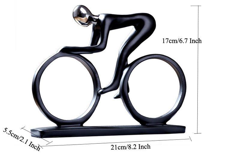 Kampioen fietssculptuur - hoogwaardig hars - dynamisch ontwerp - visueel verbluffend - huishoudmeester