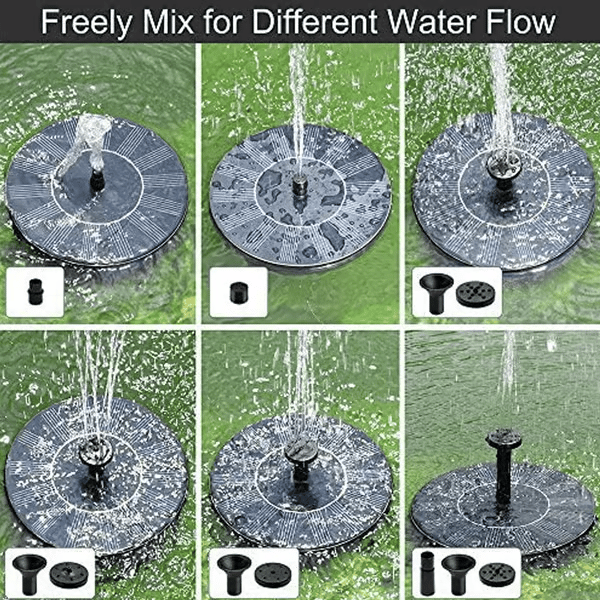 Solar Buitenfontein voor tuinen - trekt vogels aan - rustgevende waterpartij - eenvoudige montage - aanpasbare spuitpatronen - huishoudmeester