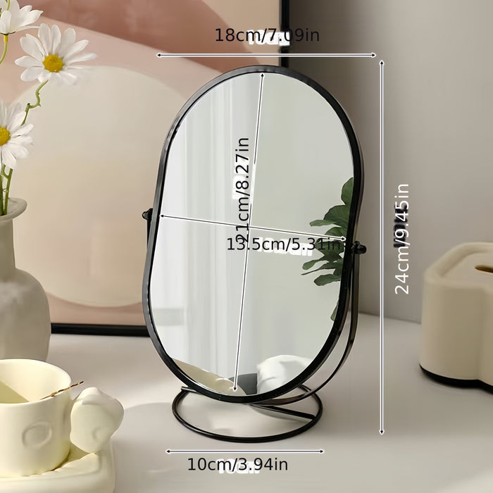 360° Roterende Elegante Make-up Spiegel - stijlvol ijzeren frame - compacte maat - lichtgewicht - huishoudmeester