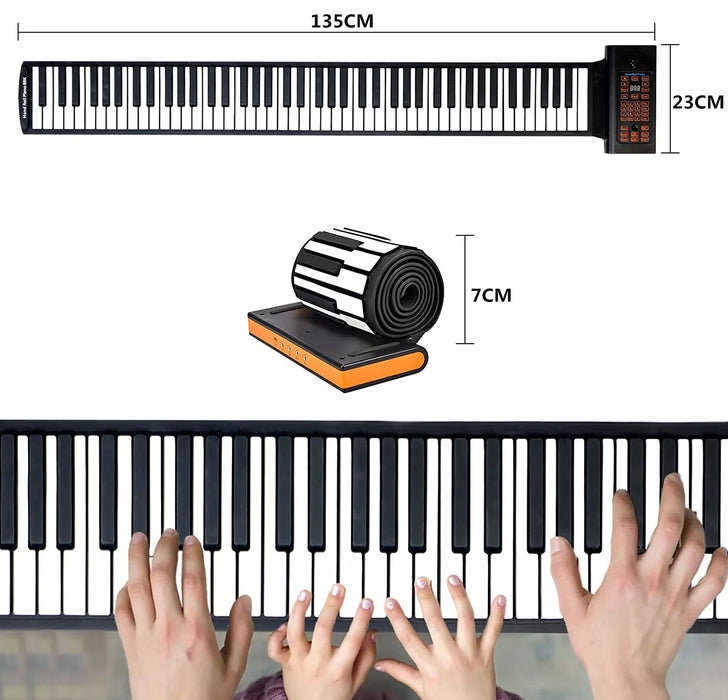 Oprolbare Piano - 16 tonen, 10 ritmes, 6 demo-liedjes - USB connectiviteit - ruimtebesparend - huishoudmeester