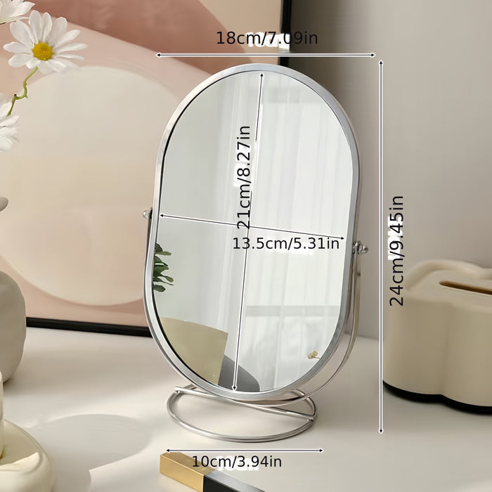 360° Roterende Elegante Make-up Spiegel - stijlvol ijzeren frame - compacte maat - lichtgewicht - huishoudmeester