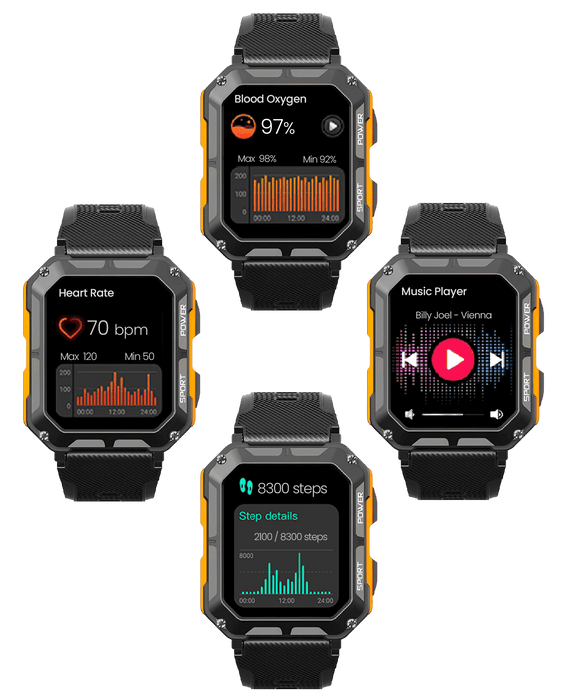 Onverwoestbare Smartwatch - schokbestendig - waterdicht - naadloze connectiviteit - huishoudmeester