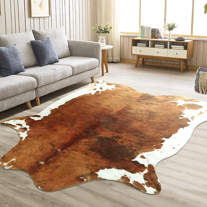 Decoratief vloerkleed met koeienprint - zacht, duurzaam polyester - past bij verschillende interieurstijlen - huishoudmeester