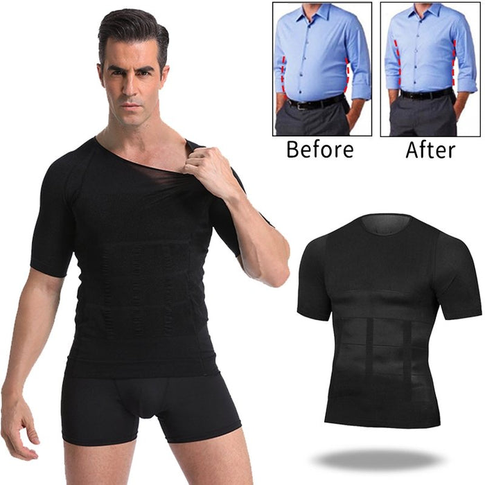 T-shirtshaper voor heren - bevordert een betere houding en verlicht rugpijn - comfortabel en rekbaar - onzichtbaar onder kleding - Huishoudmeester