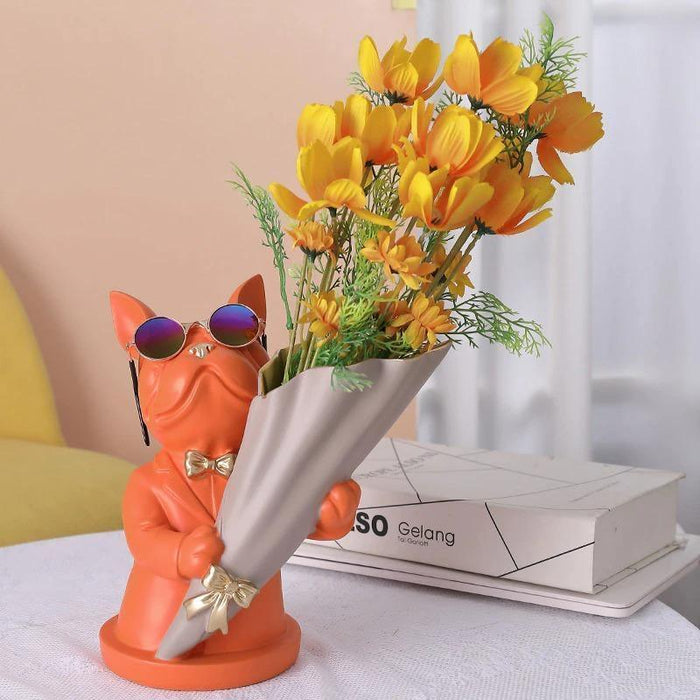 Schattige Buldog Bloemenvaas - het perfecte accessoire voor elke hondenliefhebber - functionele fascinerende decoratie - huishoudmeester