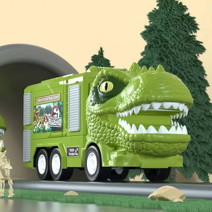 Interactieve Dinosaurustruck met Lichten en Geluiden - veilig en duurzaam - transportvoertuig en opbergdoos in één - huishoudmeester