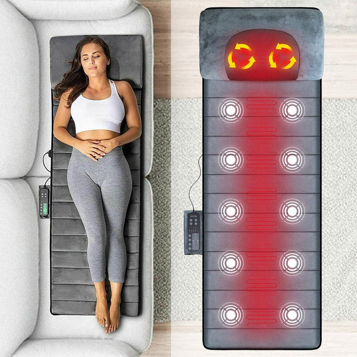 Volledige Lichaam Verwarmde Massage Mat  - 3 intensiteiten en 5 vibratiestanden - geïntegreerde verwarming - lichtgewicht en opvouwbaar - huishoudmeester