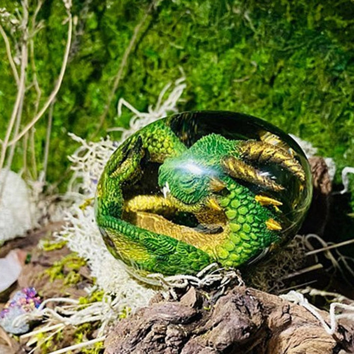 Transparante Drakeneieren - hoogwaardig hars - ei of ei met verlichte basis - perfect cadeau - huishoudmeester