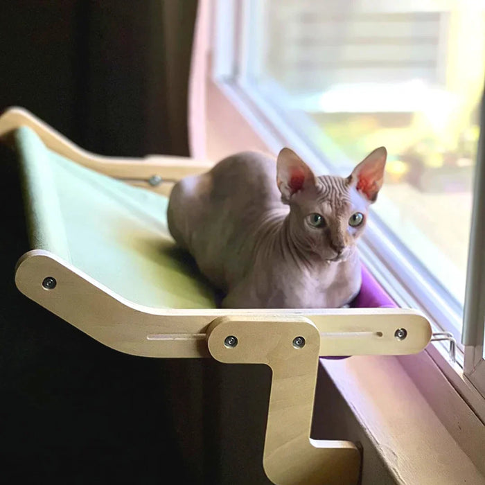 Kattenvenster Lounger - verhoogd platform dat inspeelt op de natuurlijke jacht- en observatie-instincten van je kat - eenvoudige installatie - huishoudmeester