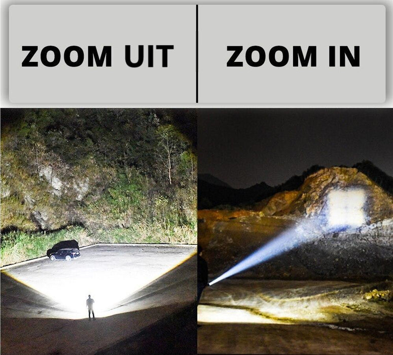 Militaire Tactische Zaklamp - ultra-krachtige 3.000 lumen en een lichtstraal zichtbaar tot 2 km - oplaadbaar, waterdicht, schokbestendig - huishoudmeester